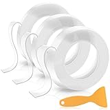 Doppelseitiges Klebeband Extra Stark 9M, shinfly Doppelseitiges Klebeband Transparent, Spurloses Klebeband Doppelseitig, Waschbares Nano Klebeband für Home Office