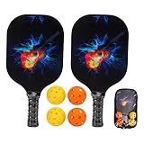 Pickleball Set 2 Schläger 4 Bälle mit Aufbewahrungstasche für Outdoor Sportball Spiel Training