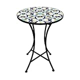 Dekorativer mediteraner Mosaik Tisch Stern Design Mosaiktisch Gartentisch Gartenmöbel Bistrotisch 60 x 70cm