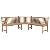 YuMeng Garten-Eckbank, Sitzbank Outdoor, Outer Banks, Gartenbank, Bank Garten, 185x185x90 cm Massivholz Teak