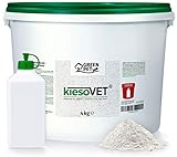 GreenPet KiesoVet Kieselgur für Hühner 4kg - Rein natürliche Diatomeenerde inkl. Stäubeflasche im Eimer, Kieselerde Pulver, Naturprodukt für Hühnerställe, Hühner & Geflügel Betriebe