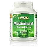 Multimineral + Spurenelemente, 510 mg, hochdosiert, 120 Kapseln, vegan, hohe Bioverfügbarkeit - für Knochen (Calcium), Haare und Nägel (Selen, Zink), und Nervensystem (Magnesium, Jod). OHNE künstliche Zusätze. Ohne Gentechnik. Vegi-Kapseln.