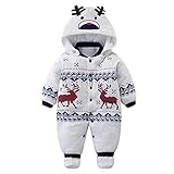 Baby Strampler Overall Winterjacke Onesie Unisex Cartoon Baby Strampelanzug mit Kapuze 3 Monate Vine