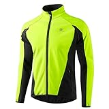 LAMEDA Fahrradjacke Herren Winter Thermo Softshelljacke Damen Winterjacke Herren Winddichte Wasserdict Atmungsaktiv Reflektierend Für Radfahren Sport Laufen Wandern Grün,L