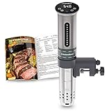 KitchenBoss Sous Vide Garer Stick Präzisionskocher•1100W •360° Zirkulation•40℃-90℃ Temperaturbereich • IPX7 Wasserdicht • LED Touch Display• inkl. 5 Stk Vakuumbeutel