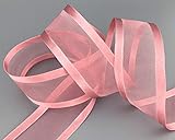 3 m x 38 mm Chiffonband mit Satin Kante ALTROSA Rosa (53) Chiffon Dekoband Schleifenband Geschenkband Halbtransparent Glänzend ohne Draht Organza