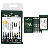 Faber-Castell 167137 - Tuschestift Pitt Artist Pen, 8er Kunststoffetui, schwarz & F119065 119065 - Bleistift CASTELL 9000, 12er Art Set, Inhalt: 8B - 2H