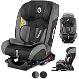 LIONELO Sander Kindersitz Auto Kindersitz Isofix in und gegen Fahrtrichtung Top Tether Autositz Gruppe 0 1 2 3 ab Geburt bis 36 kg ECE R 44 04 TÜV SÜD (Grau)