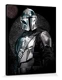 1art1 Star Wars Poster The Mandalorian Din Djarin Circles Bilder Leinwand-Bild Auf Keilrahmen | XXL-Wandbild Poster Kunstdruck Als Leinwandbild 50x40 cm