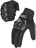 COFIT Motorrad Handschuhe, Touchscreen Motorradhandschuhe für Motorradrennen, Mountainbike, Motorcross, Klettern, Wandern und andere Outdoor Sportarten und Aktivitäten - Schwarz L