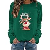 Sweatshirt Crew Neck Christmas Kawaiii Women's Jumper Hoodie Long Sleeve Pullover Schneeflocke Blouse Freizeit Kontrastfarben Farbblock Sportjacke Winter Winterjacke Langarmshirt Pulli