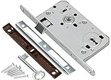 KOTARBAU® Einsteckschloss 72 / 55mm DIN Links Bunbartschlüssel Schloss Türschloss mit Gegenplatte Stahl Top-Qualität Rostfrei Robust Stahltürschloss