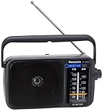 Panasonic RF-2400DEG-K Tragbares Radio mit Griff, Netz- oder Batteriebetrieb schwarz