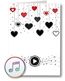 PlayMegram bespielbare Audio-Grußkarte mit USB-Anschluss und 128 MB Speicher, Für eigene Musik oder Sprachnachricht, Liebesgrußkarte,Valentinstag, Glückwunschkarte, Kreative Geschenkkarte