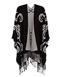 DiaryLook Damen Poncho Schal Winter Cardigan Übergroße Cape Elegant Poncho Für Frauen Umhang Damen Warm Weihnachtsgeschenke Für Frauen Wolken