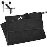 LIAMERHE Mikrofaser Handtücher Fitness Handtuch mit Reißverschluss Fach Sporthandtuch für Fitnessstudio Leicht Gym Handtuch 120x50cm mit Antirutsch Fixierung für Damen Herren (Schwarz)