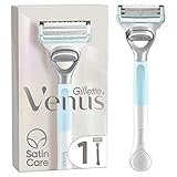 Gillette Venus Satin Care Intimrasierer für Damen, 1 Rasierergriff + 1 Rasierklinge, Der Intimrasierer für Damen hilft, die Haut vor Irritationen zu schützen