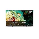 Philips 65PUS7607/12 164 cm (65 Zoll) Fernseher (4K UHD, HDR10+ kompatibel, 60 Hz, Dolby Vision & Atmos, Smart TV (Works with Google Assistant), Triple Tuner, Mattschwarz) [Modelljahr 2022]