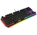 DREVO BladeMaster TE Mechanische Gaming Tastatur QWERTY 87K US Layout Programmierbarer Genius-Knob [Taktiler Leiser Gateron Brauner Schalter]