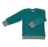 Leela Cotton Baby Kinder Nicky Sweatshirt Bio-Baumwolle 6 Farben Wählbar GOTS Jungen Mädchen Langarmshirt T-Shirt Gr. 62/68 bis 116 (116, ozeanblau)