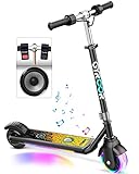 Gyroor Elektro Scooter für Kinder ab 6 - 12 Jahre, H30 Max Elektroroller 150W mit LED-Regenbogenlicht, 3 Höhenverstellbar, 5' Wheels E Scooter 15km/h E Roller Geschenke für Jungen und Mädchen