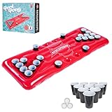 RedCupShop® Beer Pong Pool Luftmatratze | Set inkl. 25 Becher & 3 Bälle | XXL Pool Pong 175 x 75 cm | Cooles Sommer Geschenk