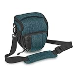 Pedea Kameratasche Fashion Petrol 17 x 20 x 13cm (BxHxT) - Fototasche für Spiegelreflexkameras – Kameratasche klein - Kamera Umhängetasche - Camera Bag für Systemkamera