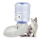 KORIEMFA Automatischer Futterspender Katze/Hunde Wasserspender Haustier Automatischer Wasserspender,Futterautomat Kitten Trinkbrunnen Welpen Schüssel jeweils 3.8 L