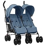 ZEYUAN Geschwisterwagen, Zwillingskinderwagen, Geschwisterbuggy, Double Stroller, Doppelkinderwagen, Marineblau Stahl