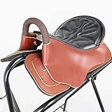 Pferd Sattel Vintage Pferdesättel aus Leder, Jugend-Kinder-Ponysattel für Pferdetraining/Reiten, 40cm Breiter Reitsattel, Einfache Installation (Color : Red)