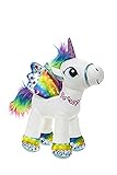 BARRADO Plüsch Geflügeltes Einhorn Stehend - Super Weiche Qualität (Weiß/Regenbogen, 34cm)