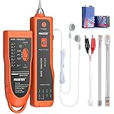 Proster Netzwerkkabel Wire Tracker XQ 350 mit Kopfhörer Hochempfindlicher Handheld Telefonkabeltester Wire Tracker für LAN Ethernet BNC RJ45 RJ11 Tester -Orange