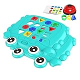 Riaisttd Toddler Shapes Learning Toys, Color and Shapes Learning Toys for, Cute Cartoon Crab Puzzle, Fine Motor Skill Game with Checkerboard, Parent-Child Interactive Early Education Toy