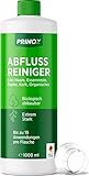 PRINOX® Abflussreiniger 1000ml EXTREM STARK - Profi Rohrreiniger löst Haare, Essensreste & schwerste Verstopfungen - Rohrfrei gegen hartnäckige Verstopfungen & üble Gerüche - Biologisch abbaubar