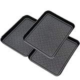 LISM Schuhabtropfschale 3er Set, Schuhablage 35 X 27,5 X 3cm, Schuhe tropfen Kunststoffwanne Für Regentage und Schneesaison (schwarz)