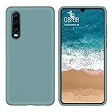 DUEDUE Huawei P30 Hülle Silikon Huawei P30 Handyhülle Huawei P30 Schutzhülle Slim Case Cover Liquid Silikon Gel Matte Hülle Kratzfest für Huawei P30 Kieferngrün