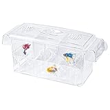 Breeding Box Groß Aufzuchtbehälter Ablaichstation Transparent Aufzuchtbecken Aquarium Isolierbecken Laichkasten mit 2 Saugnapf, Acryl Brutkasten Zuchttanks für Fische Garnelen Jungfiisch, 27 x 11.5cm