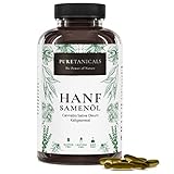 Hanfsamenöl (Cannabis Sativa) Hanföl Kaltgepresst - 180 hochdosierte Kapseln - 1000mg Hanf Öl Omega 3-6-9 | 100% Natürlich & Stark, Hemp Seed Oil, in Deutschland hergestellt & laborgeprüft