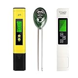 Wisalagin PH Meter, 3 im 1 Gartenboden Testkit, TDS PPM MessgeräT, Bodentest Kit für Pflanzen im Innen und AußEnbereich, Pflanzenboden Feuchtigkeitstester