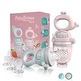 TABRIX® Fruchtsauger Baby ab 3 Monate & Kleinkind (2x) - Zahnungshilfe Baby mit Druckfunktion für Beikost -BPA-Frei- Alternative für Schnuller/Beißring Baby - Baby Geschenk - Baby Essen Zubehör