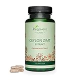 Ceylon ZIMT Kapseln Vegavero ® | HÖCHSTE DOSIS: 2000 mg (8:1 Extrakt) | Für 4 Monate | Laborgeprüft | Vegan & Ohne Zusätze | 120 Kapseln