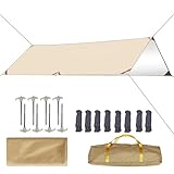 Ballsea Zeltplane, Wasserdicht Tarp 3x4 m, Schattenplane, Campingboden, Wander- und Campingpicknick im Freien-Plane Vorzelte Regen- und Sonnenschutz