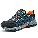 Littleplum Trekkingschuhe Kinder Wanderschuhe Jungen Schuhe Kinder Traillaufschuhe Atmungsaktiv rutschfest Outdoorschuhe(C orange blau,36EU)