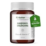 NEU! Maca Kapseln Hochdosiert | Maca Pulver Kapseln mit Guarana und Vitamin E | nach Kräutermax Originalrezeptur | Vegan | 1 x 60 Stück