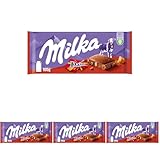 Milka & Daim 1 x 100g I Alpenmilch-Schokolade I mit Mandel-Karamell-Stückchen I Milka Schokolade aus 100% Alpenmilch I Tafelschokolade mit Daim (Packung mit 4)