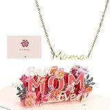 Geburtstagskarte mama geburtstagsgeschenk für mama geburtstagskarte mutter 3d pop up karte mama geburtstag geschenk muttertagskarte muttertag kette für mama halskette beste mama geschenk