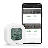 Brifit Thermometer Hygrometer, Bluetooth Thermometer Hygrometer mit Smart APP, Thermometer Innen mit mini LCD Bildschirm, Datenspeicherung für Zimmer, Gewächshaus, Weinkeller, Weiß