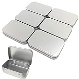 TSKDKIT 6 Stücke Rostfrei Metalldöschen Kleinen Blechdosen Metall Boxen Rechteckig Dosen Metalltasche Metalldosenbehälter mit Deckel（9.5 x 6.2 x 2cm）