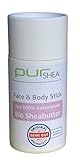 purShea-Body Stick -100% reine Bio Sheabutter- Feste Körperbutter in Plastikfreier Papphülse- Vegan ohne Zusätze Parfümfrei-75ml