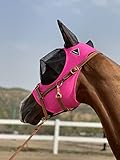 TGW Riding Super Fit Pferdefliegenmaske Pferde Fliegenmaske Horse Fly Mask (M, Dark Pink)